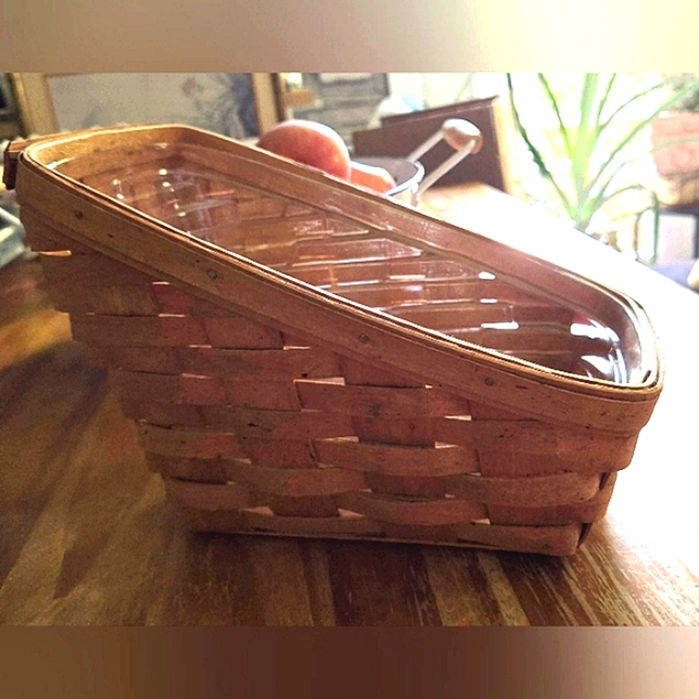 1993 Longaberger Vegetable Basket with Plastic Protector.
